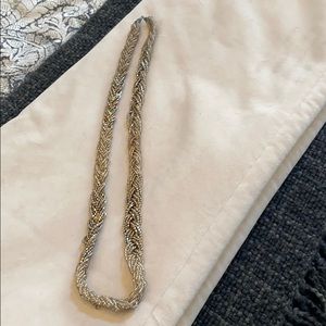Long gold(ish) braided bead necklace Anthropologie